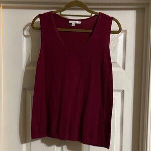 Chico's Rich Burgundy V-Neck Tank Top